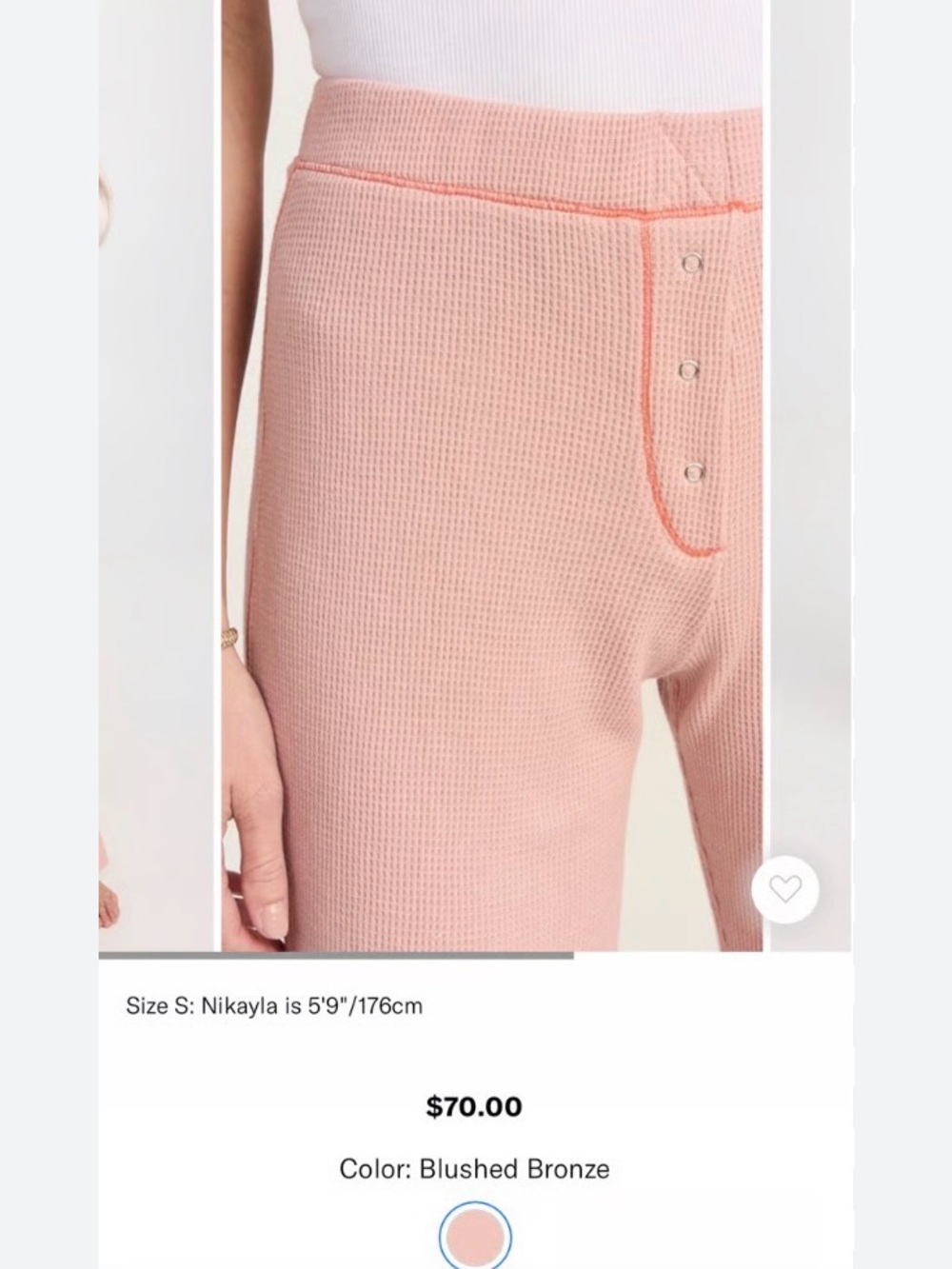 Free People Blushed Bronze Waffle-Knit Joggers